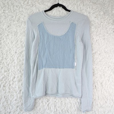 Ader Error 2021 SS Baby Blue Mint Knit Long Sleeve Crew Neck Sweater Size A1