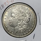 1893-O MORGAN SILVER DOLLAR, AU DETAILS
