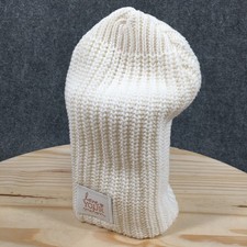 Love Your Melon Winter Beanie Hat Womens White OS Adjustable Knitted Cotton