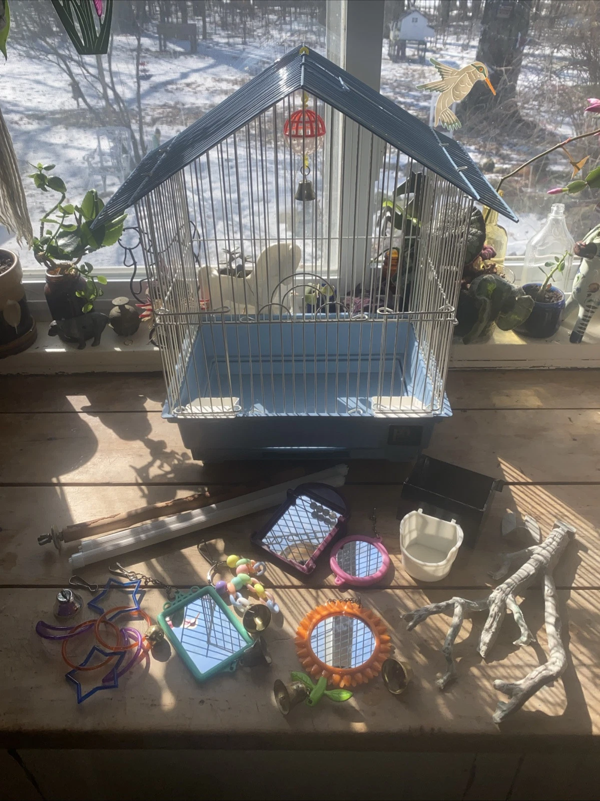 Prevue Hendryx House Style Economy Cage PP-31996 Bird Cage With Toys & Dishes