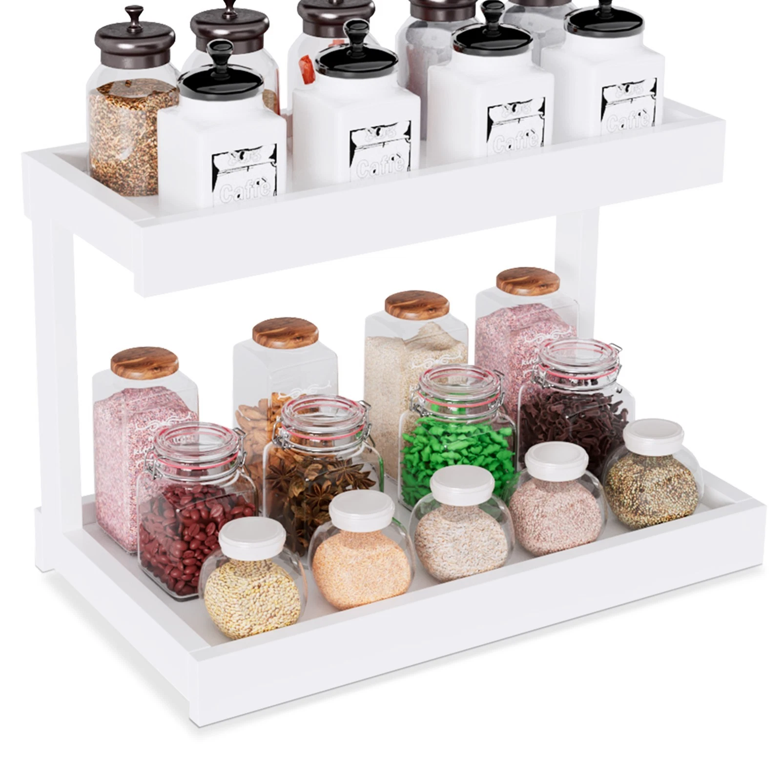 2 Tier Spice Rack Organizer for Countertop Organizer for Kitchen, Bedroom.