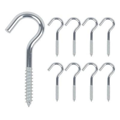 10 PCS 43/8'' Steel Screw Hooks Heavy Duty Open Loop Self Tapping Zinc Plated