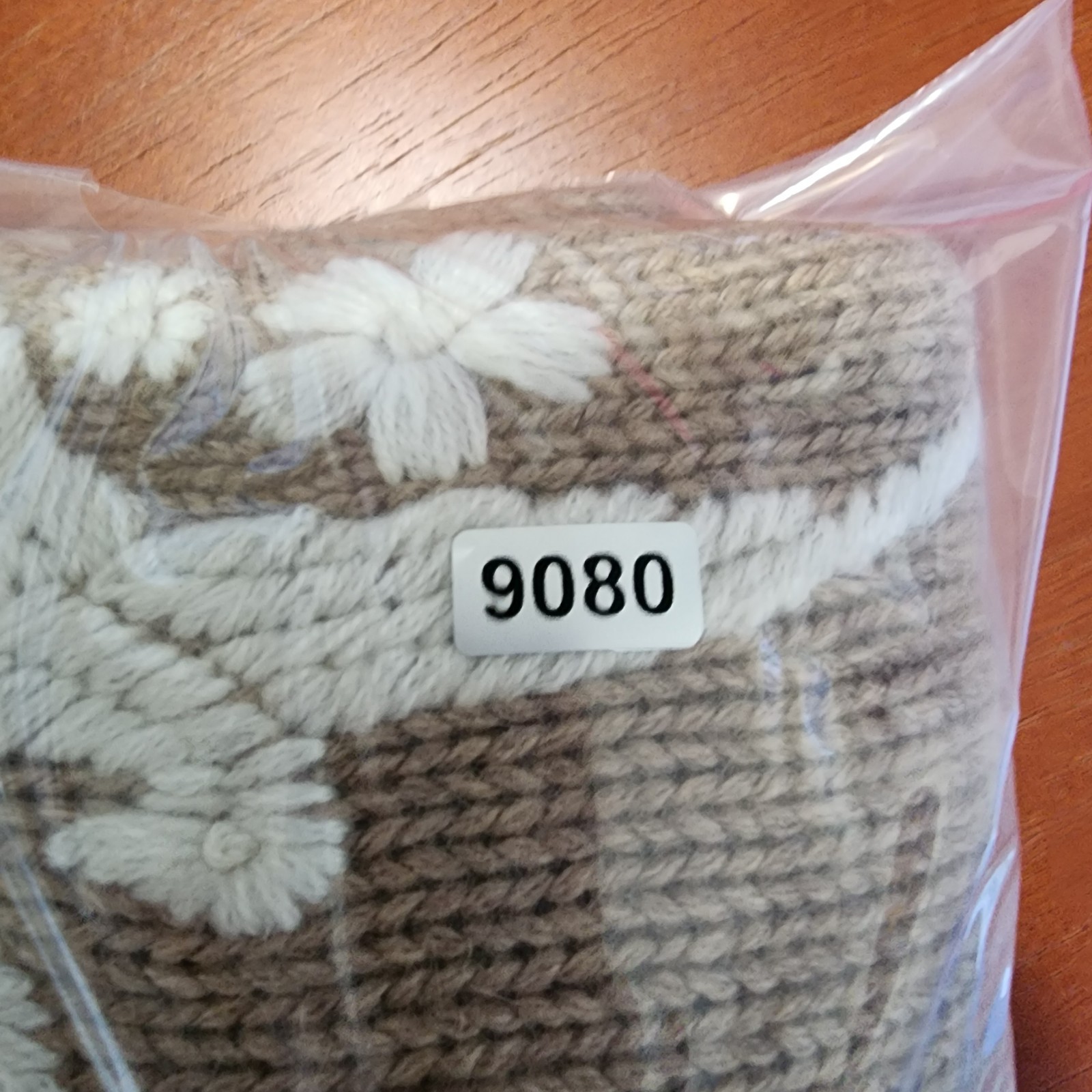 Soft Surroundings Women's M L/S Knit Sweater Embroidered Floral Boho Beige/White