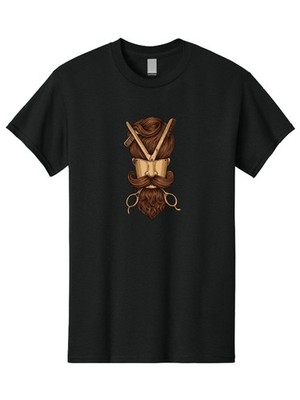 Barber-Art Mens Graphic Tee, 100% Cotton, Casual Summer Wear