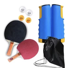 Instant Table Tennis Set, Portable Turn Table w/Ping Pong Net,2 Rackets&3 Balls