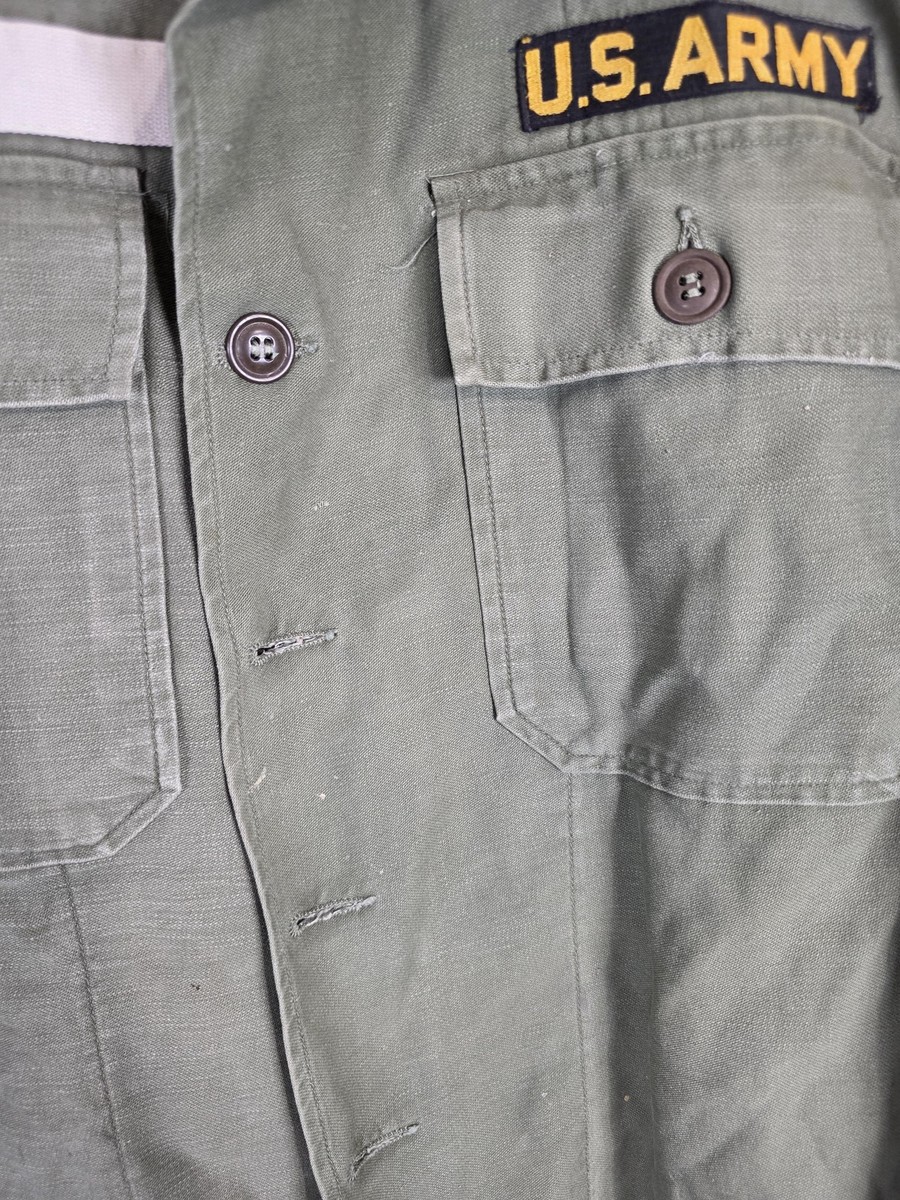 Vintage US Army OG-107 Utility Shirt Jacket 1960s Mens Medium