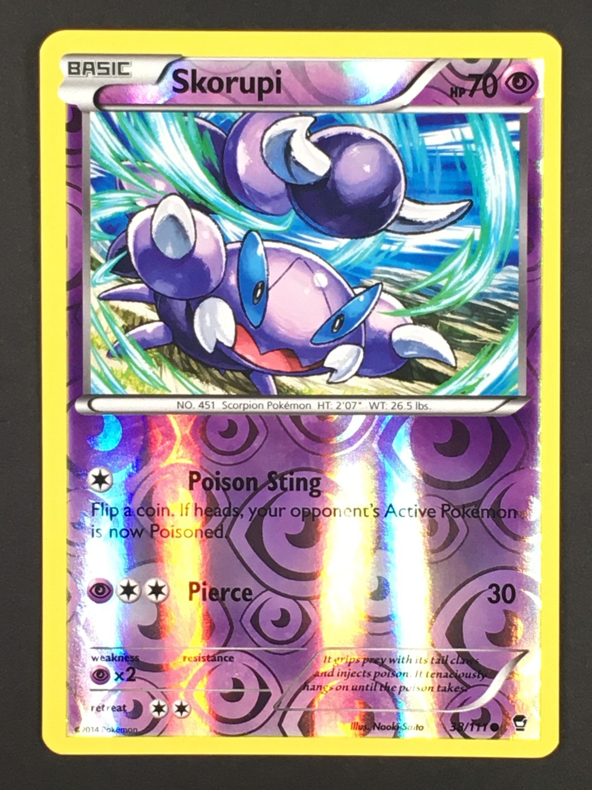 Pokemon TCG Skorupi 38/111 Reverse Holo Common XY Furious Fists NM