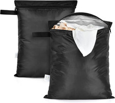 2 Pack Wet Bag for Swimsuit and Towels 12 X 16 Inch Waterproof Clothes Bag with