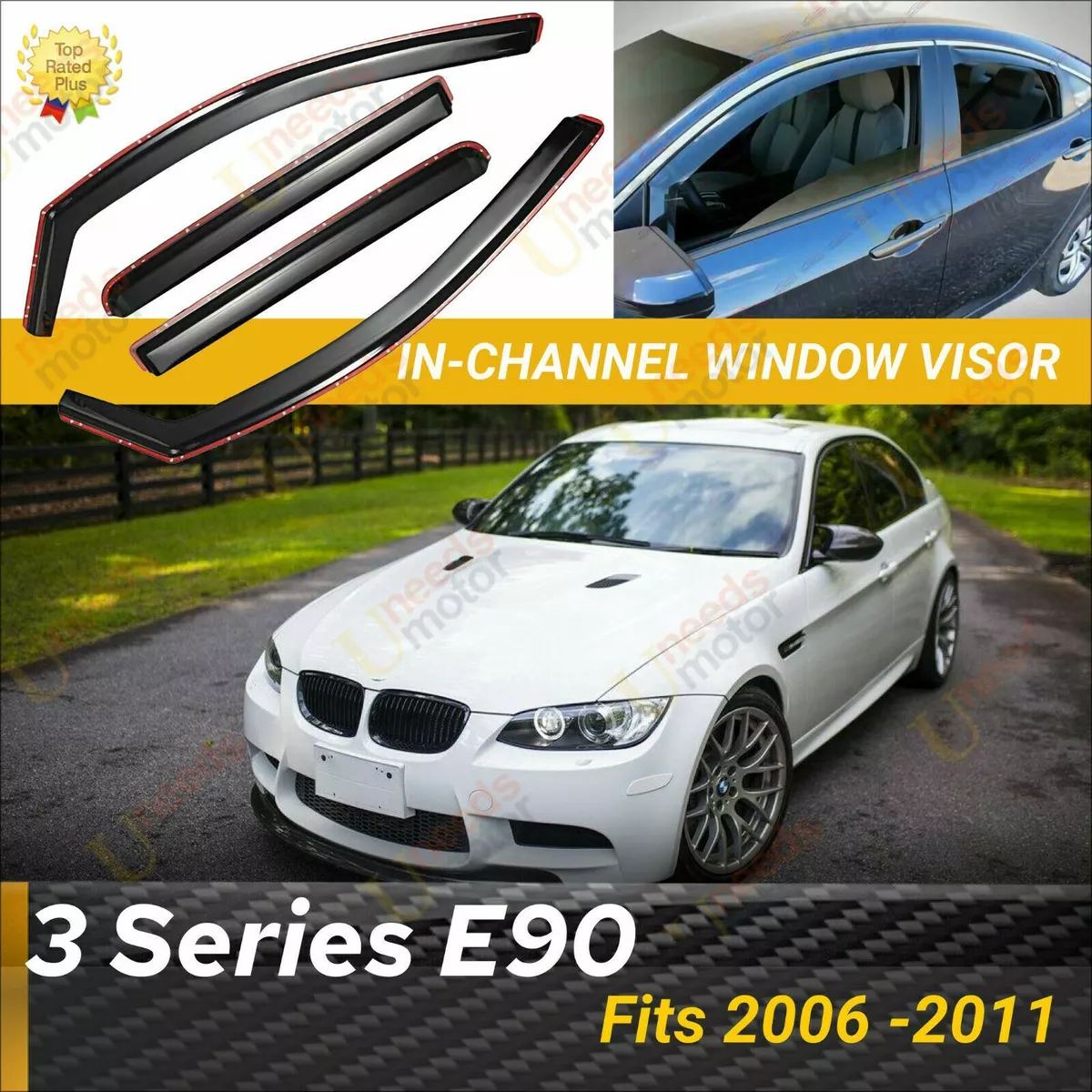 Fits BMW E90 3 Series 2006 2011 In Channel Vent Window Visors