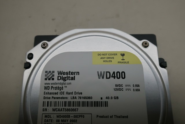 Western Digital WD400EB - Protégé 40 GB Hard Drive Manuals