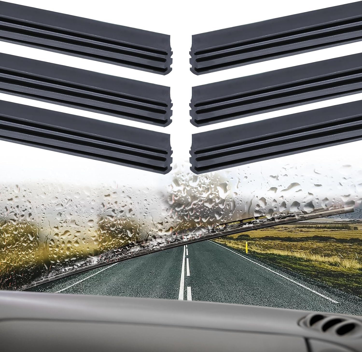 6 StüCk Scheibenwischer Gummi Universal Ersatz Wischergummi 800Mm Ersatzgummis S-image