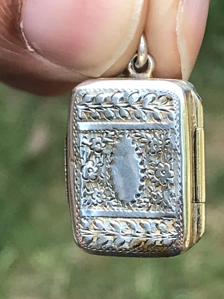 GEORGE III GRABADO PLATA VINAGRETA DORADO SELLO INTERIOR BIRMINGHAM 1814 Foto 3 de 4