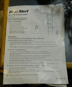 FIRST ALERT FIRE ESCAPE LADDER EL50 2 STORY 15 FOOT STRONG STEEL CONSTRUCTION