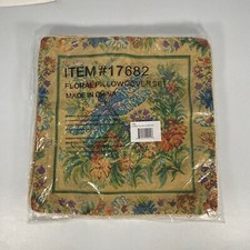 Square Pillow Covers Set of 2 Brown Fall NEW Floral Cases