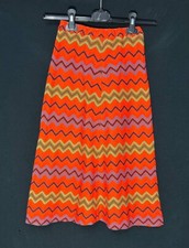 MISSONI vintage Zigzag Pattern Flare Skirt red waves