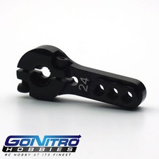 NEW Go Nitro Hobbies 24T 3 Hole Aluminum Heavy Duty Servo Arm Black Hitec