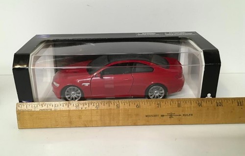Red BMW M3 1:24 Diecast New-Ray 2009 Working Door Special Edition w/ Display Box - Picture 7 of 9