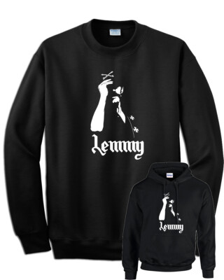 Felpa LEMMY motor head metal rock punk nera con senza cappuccio uomo bambino