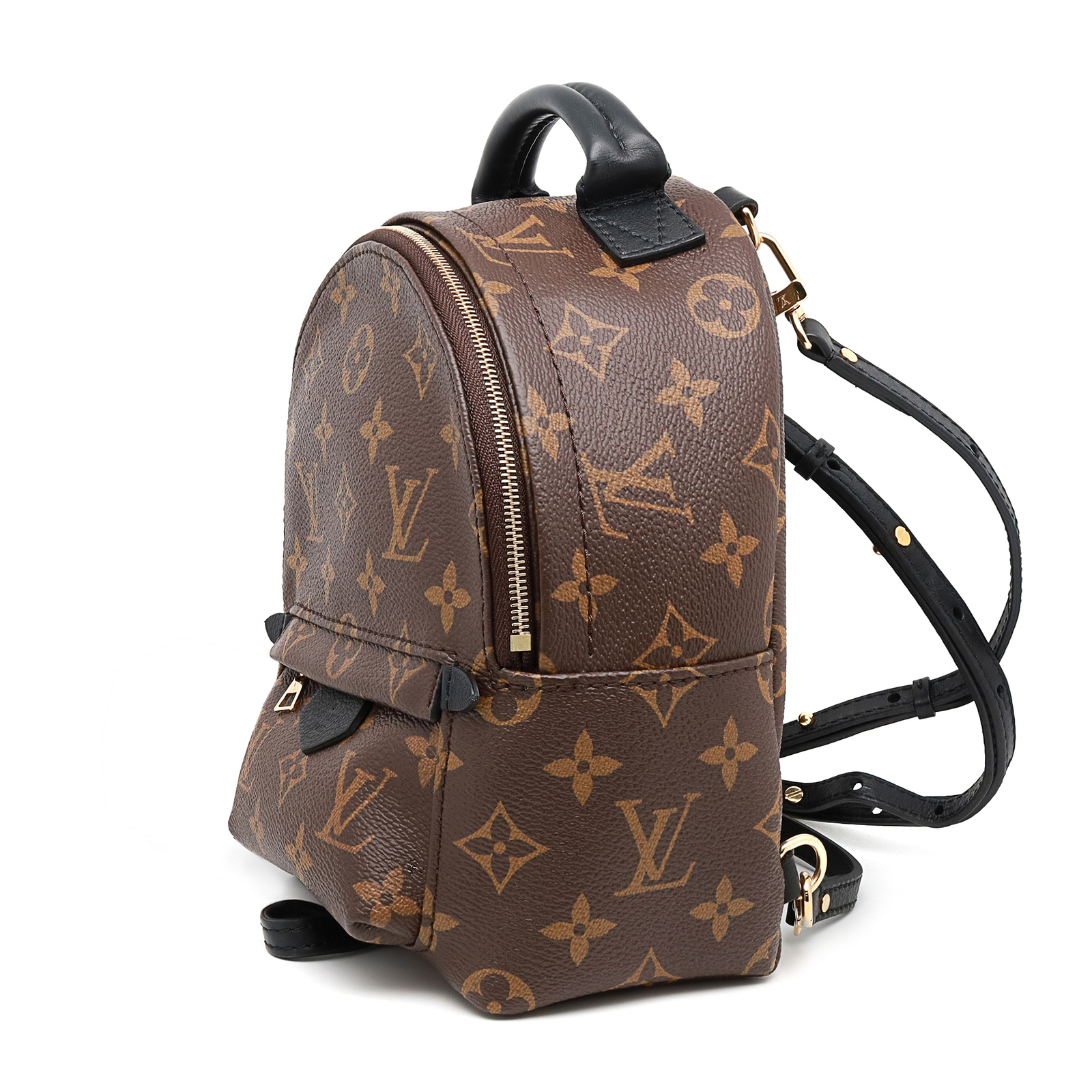 Louis Vuitton Palm Springs Monogram (Updated Zipper) Mini Brown in Coated  Canvas/Calfskin with Gold-tone - US