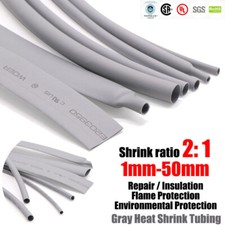 Gray Heat Shrink Tube 2:1 Car Electrical Cable Wire Heatshrink Sleeve 1mm-50mm