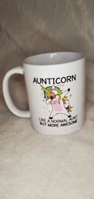Aunticorn Mug, Aunt Gift, Unicorn Aunt Mug, white Coffee Mug 11oz 15oz