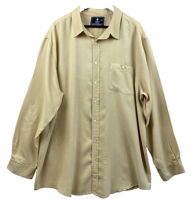 Thunder Button Up Shirt Men's Size Extra Extra Large Mustard Casual Comfort Date