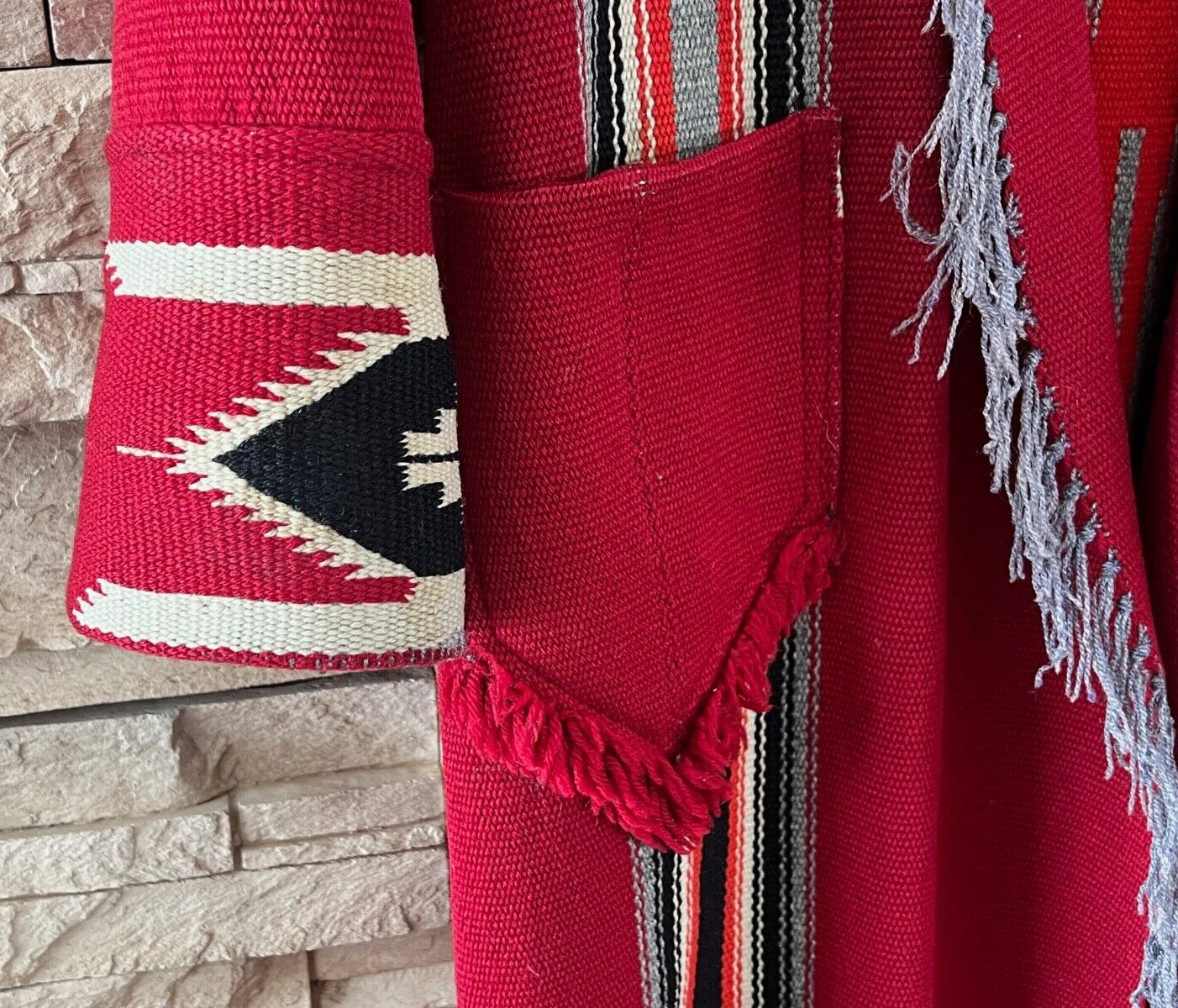 Rare Vintage 1940s Hand Woven Wool Chimayo Jacket