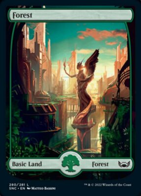 MTG Streets of New Capenna FULL ART L Forest #280 Art Deco Showcase