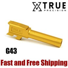 True Precision X-Fluted Match Grade 9mm Barrel for Glock 43 - Gold TiN