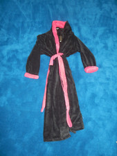 NWT Alexander Del Rossa Plush Winter Soft Bathrobe Robe Black Pink Women's L/XL