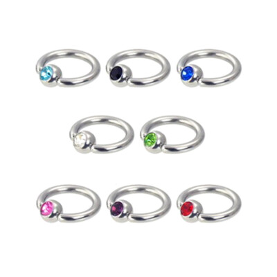 2X CBR BCR Kristall Klemmkugelring Piercing Augenbraue Septum Ohrpiercing Silber
