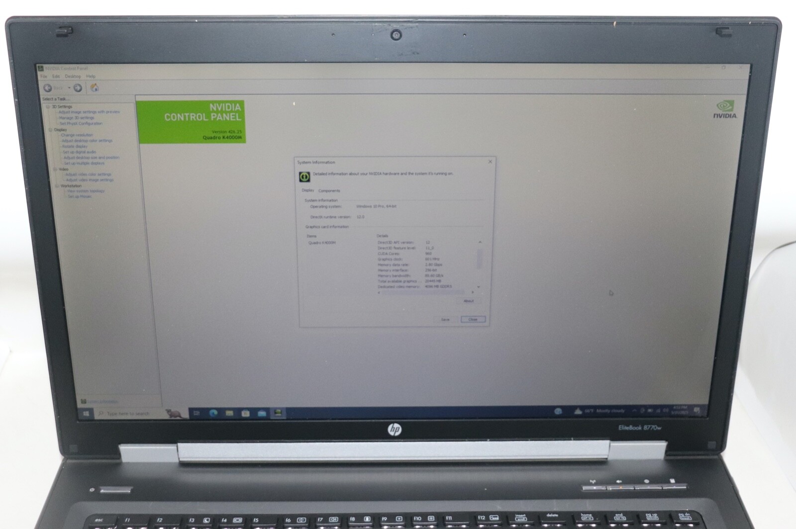 Elitebook 8770w Workstation |core i7@2.70GHz 32GBRAM|256SSD|Nvidia|Webcam - Picture 7 of 13