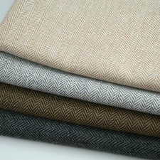 Herringbone Tweed Wool Blend Upholstery Fabric Sofa Cushion Chairs 4 colous