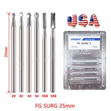 USA Dental Surgical Handpiece Bur Drill Tungsten Carbide FG XL 25mm Long Shank
