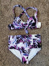 Calvin Klein women's XS two-piece swim set multicolor see full info below 