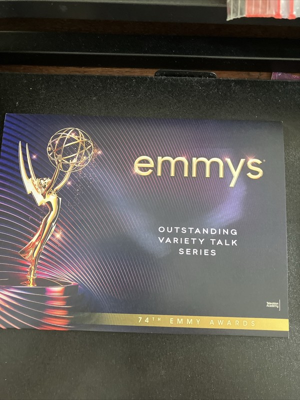 John Oliver Emmys rehearsal Envelope Outstanding Variety Talk Series WINNER