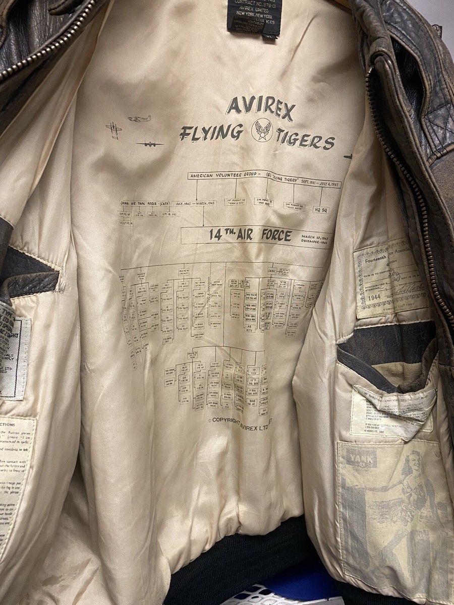 VINTAGE AVIREX FLIGHT JACKET 1980's SIZE XL WAR CORRESPONDENT