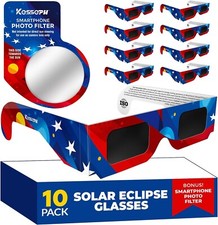 Solar Eclipse Glasses AAS Approved, 10 Pack CE and ISO Certified Eclipse