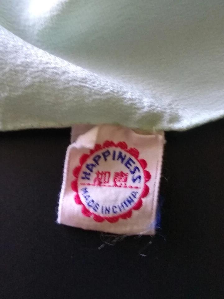 Bufanda de seda china bordada dragón naranja sobre verde pálido Foto 4 de 4