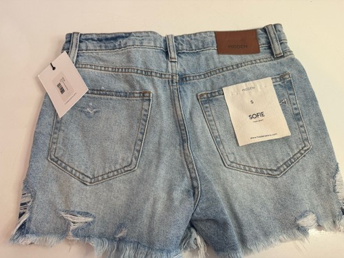 Hidden Sofie Mom Frayed Distressed Hem Shorts Denim Women’s Size Small New Tags - Picture 2 of 8