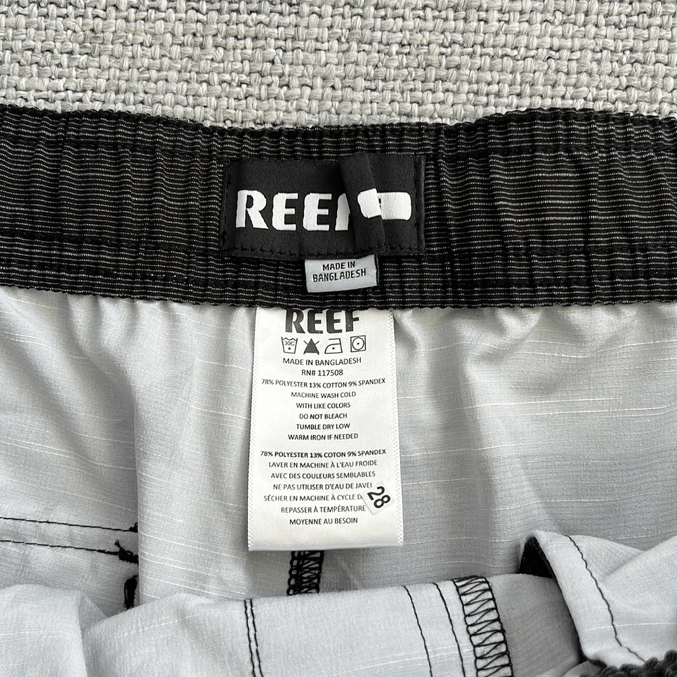Bañador Reef Para Hombre Talla Pequeña Hancock E Cintura Bandera Negro Gris Traje de Baño Pantalones Cortos Foto 4 de 4