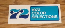 1972 Ford Car Exterior Color Selections Sales Brochure Mustang Thunderbird