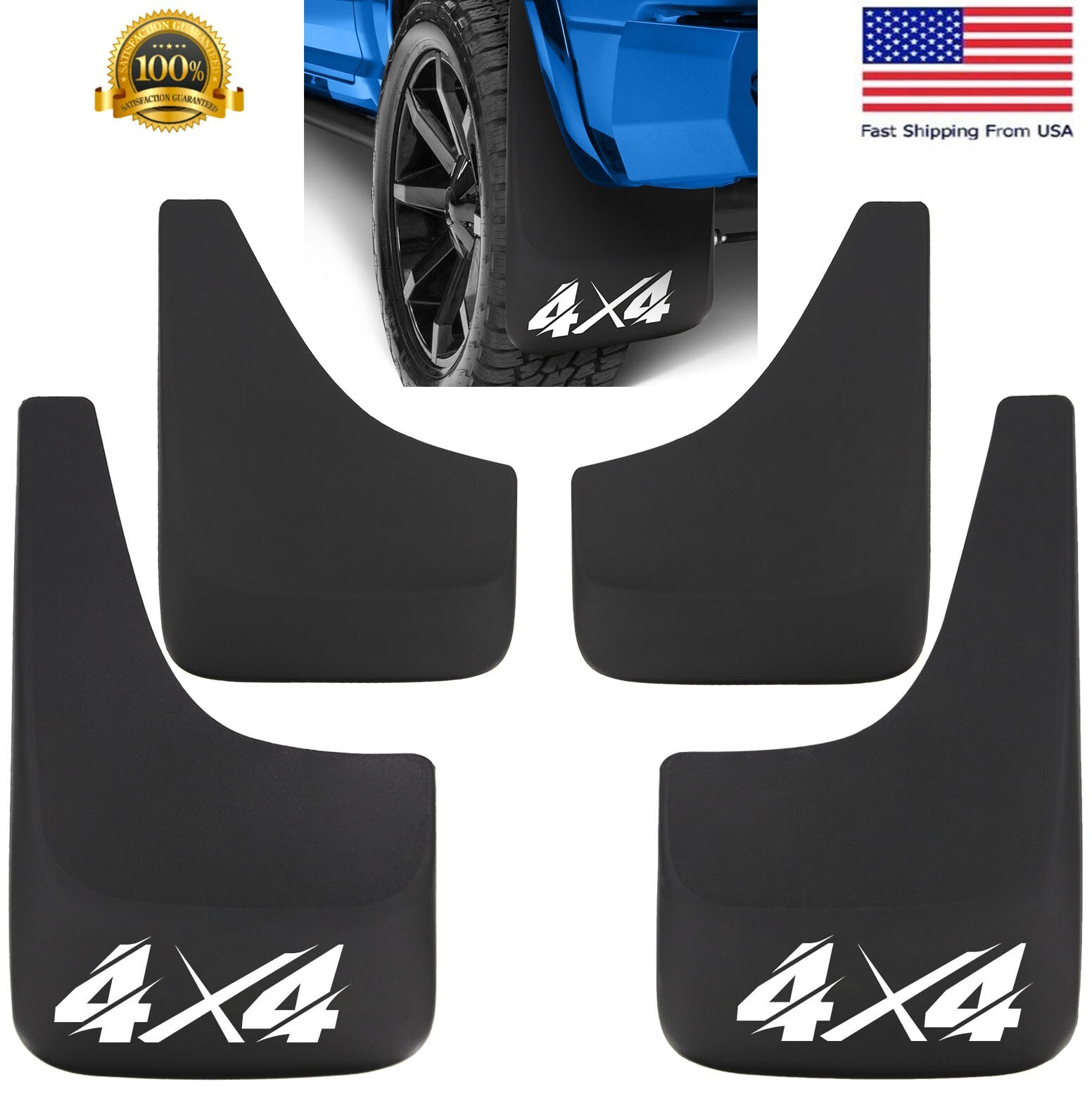 4x4 Mud Flaps Splash Guards Rally Flares Set For Dodge Ram 1500 2500 3500 4X4