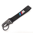 BMW Keychain Nylon Braided Wristband Black Lanyard for M power