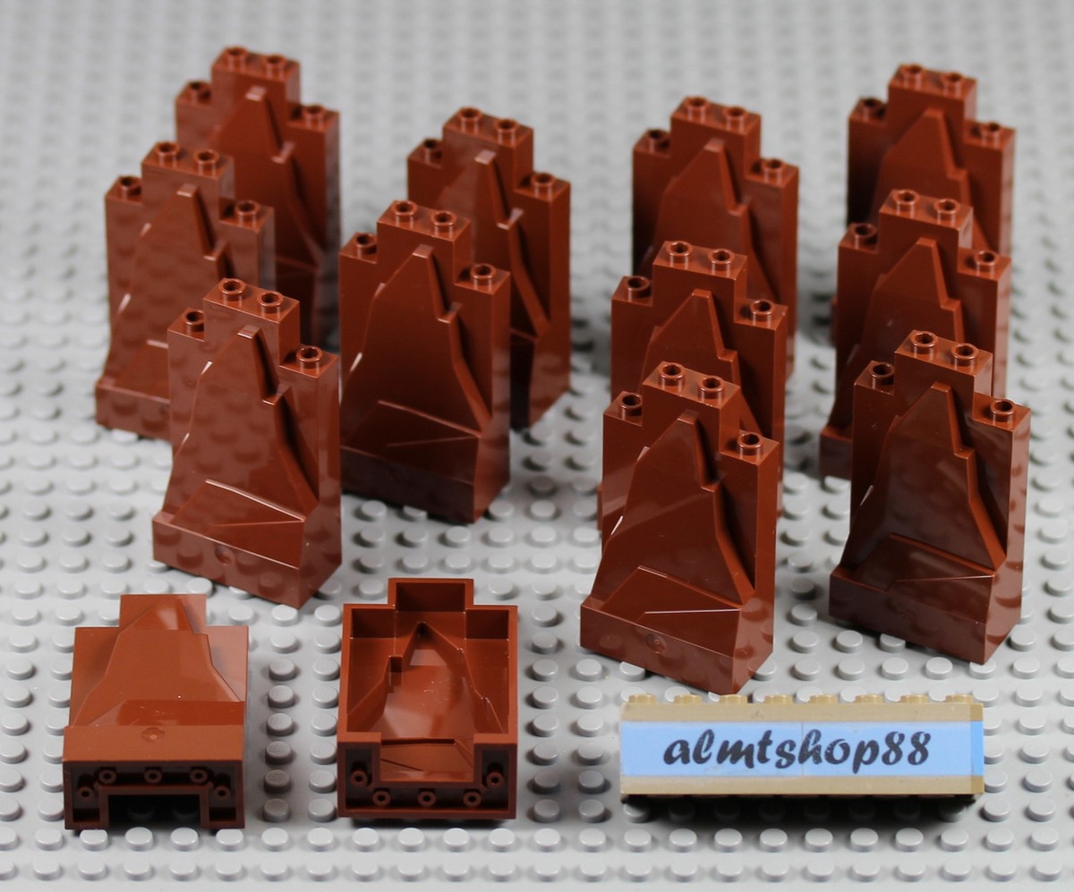 LEGO - 2x4x6 Rock Panel Reddish Brown - Wall Mountain Castle 47847