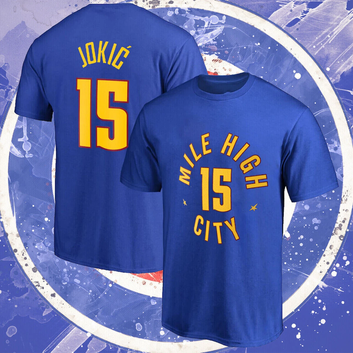 Nike Youth Denver Nuggets Nikola Jokic #15 Blue T-Shirt