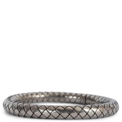 69495 auth BOTTEGA VENETA silver INTRECCIATO STERLING Bangle