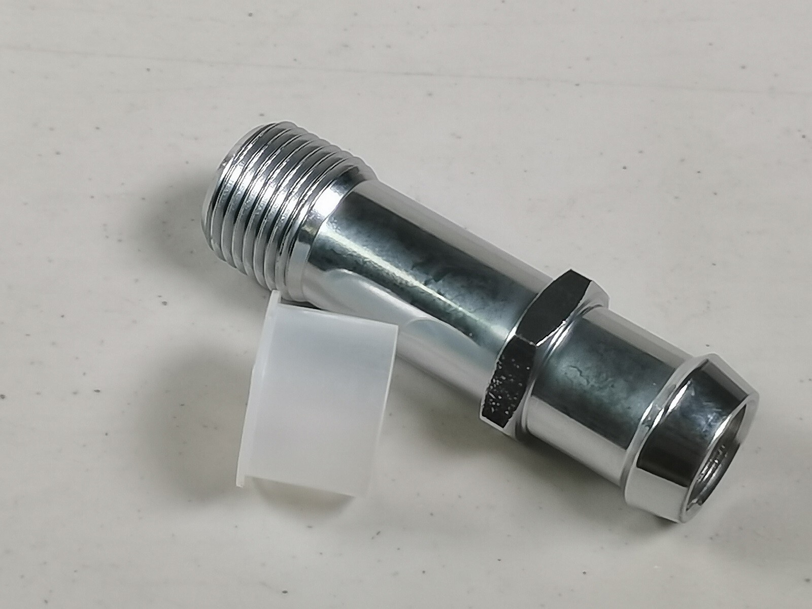 Chevy Chrome Steel Fitting Water Pump Heater Hose 1/2 NPT To 3/4 Barb