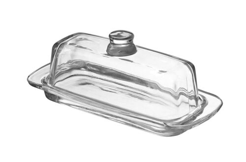 "Premium Glass Butter Dish with Lid: Stylish Serveware for Fresh Butter!" - Picture 1 of 3