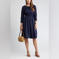 En Saison Brigitta Midi Dress in Navy SIZE S